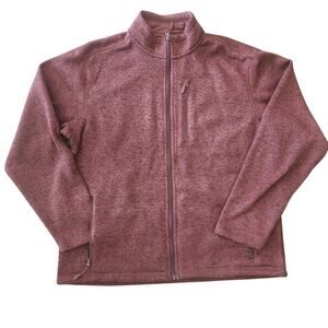Ridgecut Toughwear full-zip knit burgundy jacket mens size large